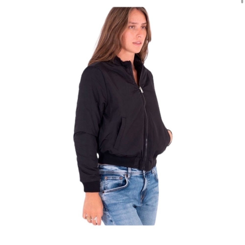HURLEY-WOMENS BLACK REVERSIBLE JACKET-SIZE MEDIUM